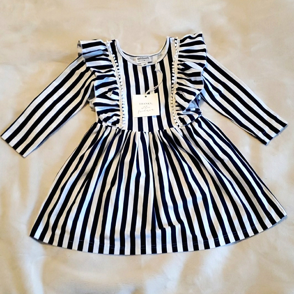 Cuteheads Navy Blue Striped Dress